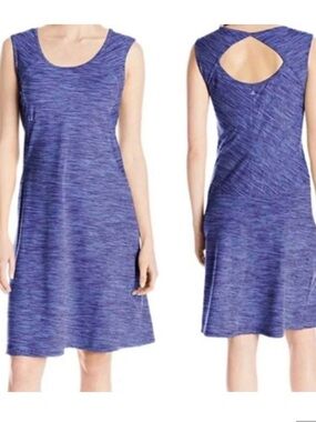 Prana Heathered Indigo Sleeveless Dress with Back Keyhole